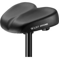 AliExpress West Biking WEST BIKING Oversized Comfort Bike Saddle Wide Bicycle Seat Cushion with Dual Shock Absorption Waterproof PU Leather for Bikes