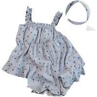 Summer Sweet Polka Dot Bow Strapless Shorts Pajamas for Women with Padded Cups: Cute and Casual Summer Set for Teen Girls