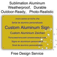 Custom Aluminum Sign Personalized Photo Printing Waterproof Garden Indoor Decor Plaque Heat Transfer Metal Wall Sign