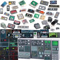 City Printed Accessories Building Blocks Computer Controller Monitor Keyboard Dashboard Mobile Phone Radio Mini Bricks Kids Toys