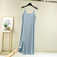 Womens Modal Full Slip Dress Underwear vestStrap Solid Long Under Dress Camisole Slips Inner Petticoat Women Intimates