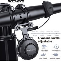 Bicycle Electric Horn IP65 Waterproof 120dB Loud Rechargeable Bike Warning Safety Ring Bell 4 Sound Modes Adjustable Volume