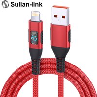 USB A to Lightning Cable with LED Display Step Synchronizer for iPhone 14 pro Max 12 Mini 11 pro 11 XS XR 8 7 Charging Cable