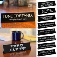 Creative Black Office Decor Sign Lightweight Table Decoration Desk Sign Aluminium Alloy Seat Cards Coworker Gift
