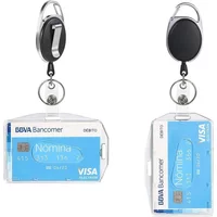 Retractable Keychain Pull Badge Reel ID Lanyard Name Tag with Clear Hard Acrylic Plastic Work ID Card Holder Protector Cover