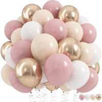 32/62pcs Pastel Light Pink and White Balloon Beige Sand White Champagne Gold Latex Neutral Balloons for Birthday Wedding Party