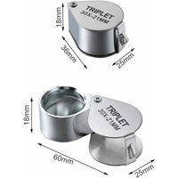 10-30X Pocket Loupe Magnifier Jewelry Magnifying Glass Foldable Diamond Triplet Jewelers Eye Glass Tool Reading Magnifier