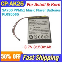 3.7V 3150mAh CP-AK25 Rechargeable Li-Ion Battery For Astell & Kern SA700 PPM51 Music Player Batteries PL685065 Accessories