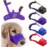 Breathable Dog Mouth Cover Mesh Anti Biting Barking Pet Muzzle Adjustable Dog Muzzle with Adjustable Straps Doggie Supplies