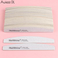 5/10/20Pcs Wooden Double Sided Nail File Boat Nail Buffer 100/180/240 Grit Grey Manicure Sandpaper Tools Manicure