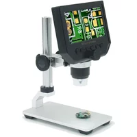 Portable 3.6MP VGA 4.3" HD Digital Electronic Microscope 1-600X Magnifier Video Microscope for Pcb Motherboard Repair Soldering