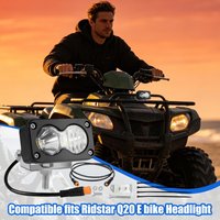 Waterproof Electric Bike LED Headlight, 20W 6500K Bright Lamp with 3-Pin Connector, Durable Light for Motorcycle Night Riding