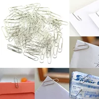 500/300/100/50PCS Metal Silver Paper Clips for Paperwork Stainless Steel Bookmark Paperclips Organizers Office School Supplies