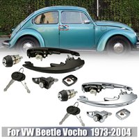 Door Handle Set for VW Super Beetle Bug Vocho 1973-2004 111837205J 1BM827503 1BM837205 with New Keys Matched Outer Door Handle