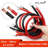 8AWG 6AWG 4AWG Battery Inverter Cable Stranded Pure Copper Cord Solar Power UPS Car Connection Wire with M8 Lug Terminals