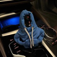 1 Pcs Adjustable Drawstring Blue Hoodie Style Universal Gear Shift Cover Unisex Car Interior Decor Protector For Auto Drivers