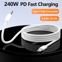 PD 240W Type C 5A Fast Charging Cable,Braided High Speed Data Transfer Cord Compatible with iPhone 17 Pro,Samsung Galaxy A17/S10