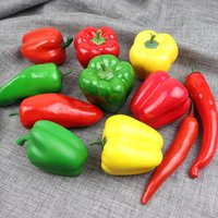 Plastic Simulation Food Vegetable Artificial Red Pepper Carrot Vegetables Model Dining Table Decoration Photography Props 2pc
