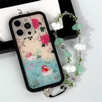 Wildflower INS Lovers Lagoon Phone Case for iPhone 17 16 15 14 13 12 Pro Max Plus WF Fashion Flower lakeside shockproof Cover