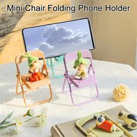 Cute Sweet Colored Chair Mobile Phone Stands Desktop Decorations Lazy Folding Portable Flat Brackets For iPhone Huawei Universal