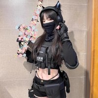 Women Tactical Uniform Halloween Cosplay Costumes Chest Bag Waist Bag Sets Combat Vest Shorts Girls Military Games Costume