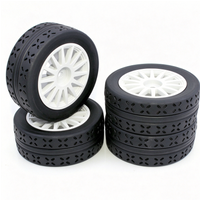OD 70mm 1/10 RC Rally Racing Street Tires And Hard Plastic Wheels For 1:10 Scale On Road Drift Touring Car 4PCS MJXRC 10304 TT01