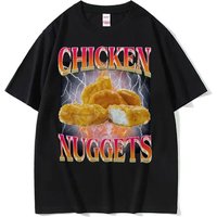 Funny Chicken Nuggets Vintage Style Meme Graphic T-shirt Women Hip Hop Gothic T Shirt Comfort T-shirts Graphic T Shirts Harajuku