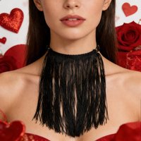 Fringed Collar, Adjustable Elastic Stra,Suitable for Daily and Gift-giving Occasions