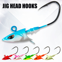 4Pcs Jig Head Fishing Hooks 14g 20g 25g 36g Softbait FishHead Hook UV Luminous Ned Sea Bass Tuna Mandarin Grouper Fishing Tackle