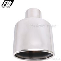1pcs Car Exhaust End Tip Interface 57mm Slant Rolled Outlet Auto Muffler Tail Pipe For AG Accessories