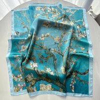 Four Seasons Print Floral Silk Square Scarf 65x65cm Fashionable Neckerchief Hijab Headband Luxury Sunscreen Shawl Bandannas