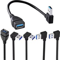 USB 3.0 Cable Right/Left/Up/Down Angle 90 Degree Extension Cable USB Male To Female Extension Adapter USB Cables Extension Cord