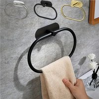 Towel Rack 304 Stainless Steel Towel Ring Punch-free Bathroom Towel Bar Paper Holder Wall Coat Hook Sturdy Durable for Bathroom