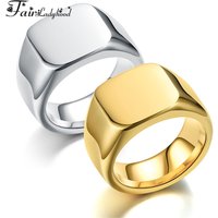 FairLadyHood Smooth Men's Black Rock Punk Rings Cool Fashion Individuality Signet Ring For Women Man Party Jewelry