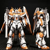 ZJ RG 1/144 Yellow Hi-Nu Mech Assembly Model Kit Action Figure Collectible Desktop Ornament Doll Model Comes With 3 Bonus Masks