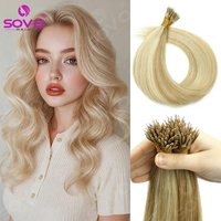 Nano Ring Hair Extensions 100% Remy Human Hair Honey Blonde Add Volume Extend Length 14-26 Inch 50g/100g Style Flexibility