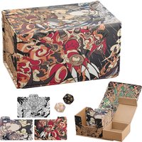 OPCG Deck Box Organizer 100+Side Insert Magnetic Drawer Box TCG YGO Trading Card Storage Box TCG Sleeves Magnetic PU leather Box
