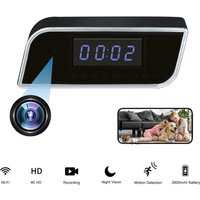 4K Smart Clock Camera with WiFi, Motion Detection, Night Vision, Remote Viewing, SD Card Storage – Home Security & Baby Monitor
