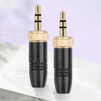 3.5mm Audio Plug with M6 Internal Thread Stereo Male Plug Stereo Headphone Jack Male Plug for Lavalier Wireless Microphone