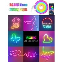RGBIC Smart Neon Led Strip Lights 5V USB Flexible Light APP Remote Control With Music Sync DIY Design Gaming Ambient Wall Decor