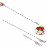 Silber Edelstahl Teleskop Ausziehbare Gabel Abendessen Obst Dessert Lange Besteck Gabeln Grill Fleisch Gabel Küche Zubehör Werkzeuge
