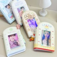 New Strawberry Pudding Card Album PVC 3 Inch Photocard Binder Mini with 16 Internal Pages Collectible Card Album