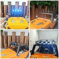 Mjx H12y 1:12 Scale Metal Led Roof Rack For Rc Crawler/Off-Road Car, 4wd Upgrade Accessories (Rc Model Parts)