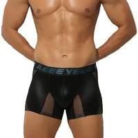 Men's Panties Anti-Chafing Boxer Shorts Fitness Training Sports Underwear Quick Dry Mesh Breathable Gym Briefs
