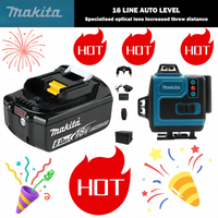 Makita 18V Battery,16Lines4D Green Laser Level, 360°Self Leveling High Precision Horizontal Vertical Cross Line For Construction