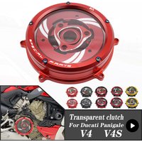 For DUCATI Panigale V4 1100 2018-2023 V4S 18-23 Clutch Transparent Engine Side Protection Cover Refitted Aluminum