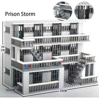 New 3 floors Militarys Scene Prison Prisoner Jail Building Blocks City Police Station Model Sets Bricks Toys For Children Adult