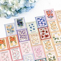 46 Pieces Of Flower Post Office Series Decorative Box Stickers Scrapbook Labels Diary Scrapbook Decorative Stickers