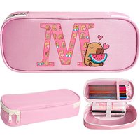 Capibara Large Capacity Pencil Case for Students Cartoon Letter Printed Pen Bag Boys Girls Fashion Stationery Storage Pouch Gift