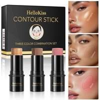 3 In 1 Contour Blush Highlighter Stick Set Cream Makeup Stick Non-Greasy Waterproof Facial Shaping Cosmetics